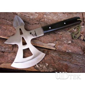 420 Stainless Steel Combat AXE Camping Axes with Red Wood Handle UDTEK01367
